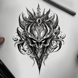 Berserk Tattoo Ideas-Creative and unique tattoo ideas inspired by the themes of Berserk.  simple color tattoo,white background