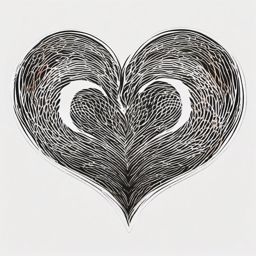 Thumbprint heart tattoo, Two hearts bearing the imprints of unique thumbprints, eternally intertwined in love. , tattoo color art, clean white background