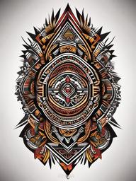 aztec pattern tattoo  simple vector color tattoo