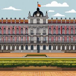 Madrid clipart - Royal Palace of Madrid and Plaza Mayor,  color vector clipart