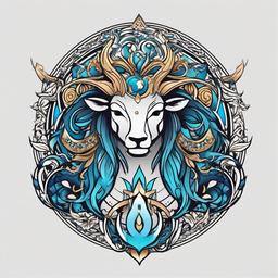 aquarius taurus tattoo  simple vector color tattoo