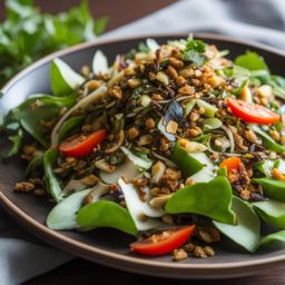 burmese tea leaf salad - a unique salad featuring fermented tea leaves and crunchy toppings. 