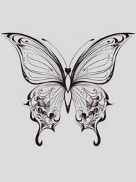 Dainty butterfly tattoo, Delicate and elegant butterfly tattoos.  viviid colors, white background, tattoo design