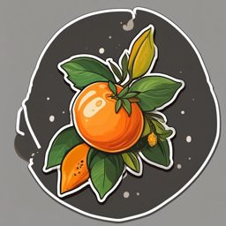 Tangerine Sticker - Citrusy and sweet, a tangerine-hued burst of flavor, , sticker vector art, minimalist design