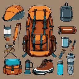 Backpack clipart - backpack with camping gear  clipart