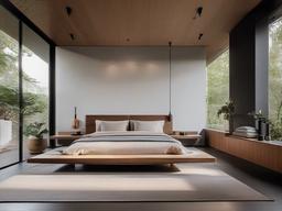 In the bedroom, Japandi interior design showcases a low-profile bed, soft textiles, and wooden accents that promote a sense of calm and relaxation, reflecting the beauty of simplicity.  