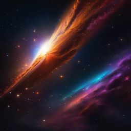 Celestial comet, blazing through the night sky, inspires wishes and dreams, as it paints a trail of stardust across the cosmos. hyperrealistic, intricately detailed, color depth,splash art, concept art, mid shot, sharp focus, dramatic, 2/3 face angle, side light, colorful background