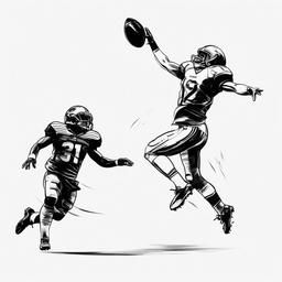 Football clipart - being thrown in the air  minimal rough sketch scribbles,doodles,black and white