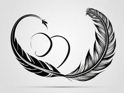 Infinity Sign Feather Tattoo - Combination of the infinity symbol and a feather.  simple vector tattoo,minimalist,white background