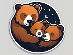 Bear Family Sticker - A loving bear family sharing a warm embrace. ,vector color sticker art,minimal