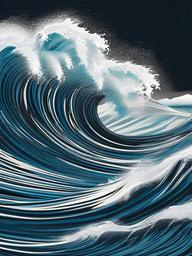 Wave clipart - waves in a stormy sea  