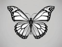 monarch butterfly tattoo black and white  simple color tattoo, minimal, white background