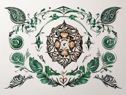 ancient irish tattoos  simple color tattoo,minimal,white background