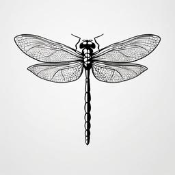 Simple Dragonfly Tattoo Designs - Minimalistic and straightforward designs for dragonfly tattoos.  simple color tattoo,minimalist,white background