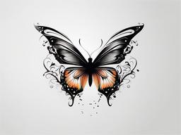 butterfly libra tattoo  simple color tattoo, minimal, white background