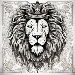 lion of judah  ,tattoo design, white background