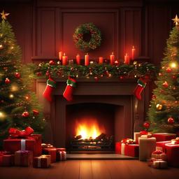 Christmas Background Wallpaper - holiday fireplace background  