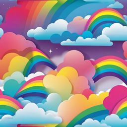 Rainbow Sticker - Vibrant rainbow in the sky, ,vector color sticker art,minimal