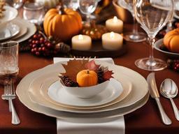 Thanksgiving Wallpaper-A festive Thanksgiving table setting, with elegant tablecloths, sparkling centerpieces, and festive tableware.  aesthetic background wallpaper