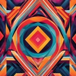 Cool Backgrounds - Geometric Abstract Art in Bold Colors wallpaper splash art, vibrant colors, intricate patterns