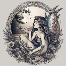Siren Tattoo Ideas with a moon fairy