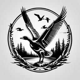 Goose Hunting Tattoos - Tattoos inspired by goose hunting, reflecting passion for the sport.  simple color tattoo design,white background