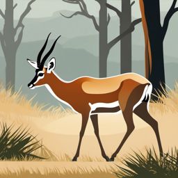 Gazelle clipart - Graceful antelope species found on the savannah, ,color clipart vector style