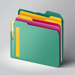 Clipart of a File Folder - File folder symbolizing organization and storage,  color vector clipart, minimal style