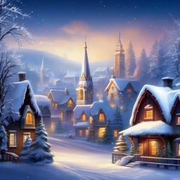 Winter background wallpaper - snowy town background  