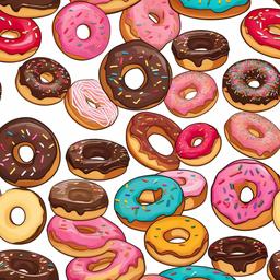 Donut clipart - box of assorted donuts open  