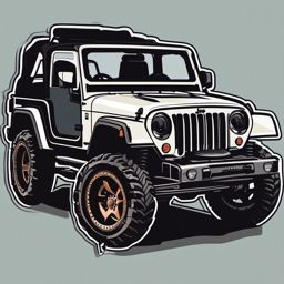 Convertible Jeep Sticker - Off-road fun, ,vector color sticker art,minimal