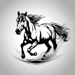 Bronco Horse Tattoo - Celebrate the spirit of wild horses with a bronco horse tattoo, capturing the untamed and adventurous essence of these magnificent animals.  simple tattoo,minimalist,white background