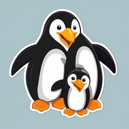 Penguin Family Emoji Sticker - Adorable togetherness, , sticker vector art, minimalist design