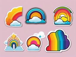 Rainbow sticker, Colorful , sticker vector art, minimalist design