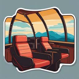 Airship Zeppelin Cabin Sticker - Passenger comfort, ,vector color sticker art,minimal