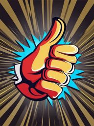 Thumbs up clipart - Thumbs up hand gesture indicating approval,  color clipart, vector art