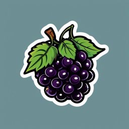 Blackberry Sticker - Rich and juicy, a blackberry-patterned delight, , sticker vector art, minimalist design