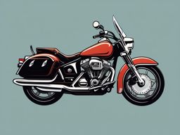 Touring Motorcycle Clipart - A touring motorcycle for long journeys.  color vector clipart, minimal style