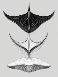 drawing of a stingray  minimal rough scribbles,doodles,black and white