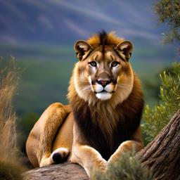Lion Background Wallpaper - mountain lion in background of picture  