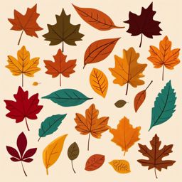 Fall Leaves Playtime clipart - Playful leaf piles, ,vector color clipart,minimal