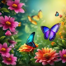 Butterfly Background Wallpaper - flower with butterfly wallpaper  