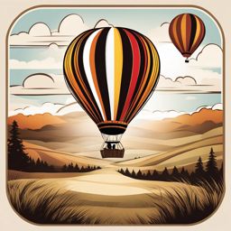 hot air balloon clipart - soaring high above the landscape. 