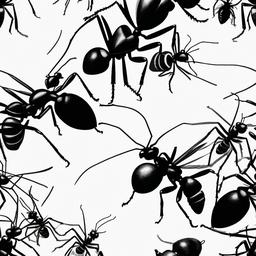 drawing of ants  minimal rough scribbles,doodles,black and white