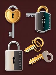 Lock and key icon - Lock and key icon for security and access,  color clipart, vector art