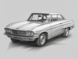 pencil drawing of a car  minimal rough sketch scribbles,doodles,black and white