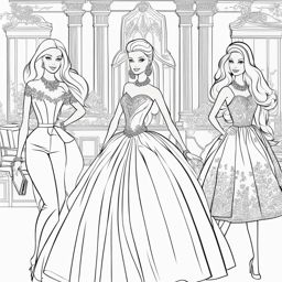 barbie coloring pages - barbie and her friends have a glamorous fashion show. 