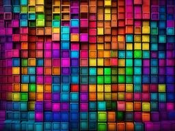 Rainbow Squares Background  