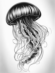 jellyfish tattoo black and white design 