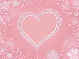 Pretty Pink Background-Light pink with small heart and floral doodles, ideal for a cute vibe  background wallpaper